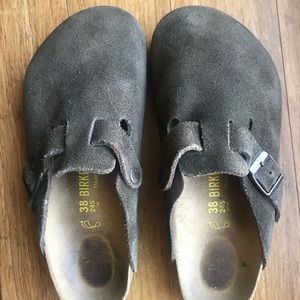 Birkenstock Boston suede clogs